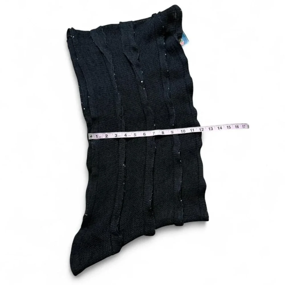 Black Sequin Infinity Scarf‎